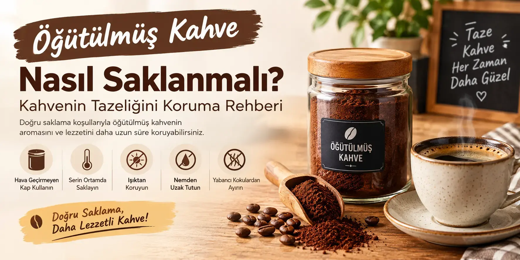 Öğütülmüş Kahve Nasıl Saklanmalı? Kahvenin Tazeliğini Koruma Rehberi