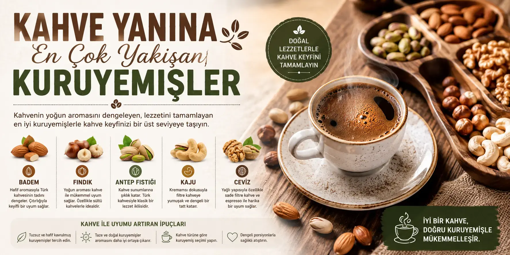Kahve Yanına En Çok Yakışan Kuruyemişler