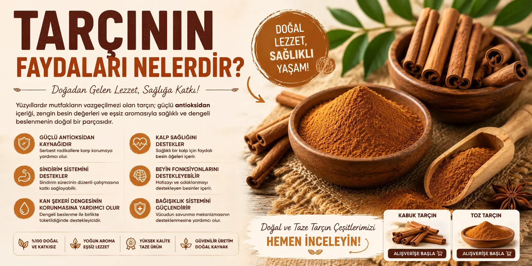 Tarçının Faydaları Nelerdir? Tarçın Ne İşe Yarar?