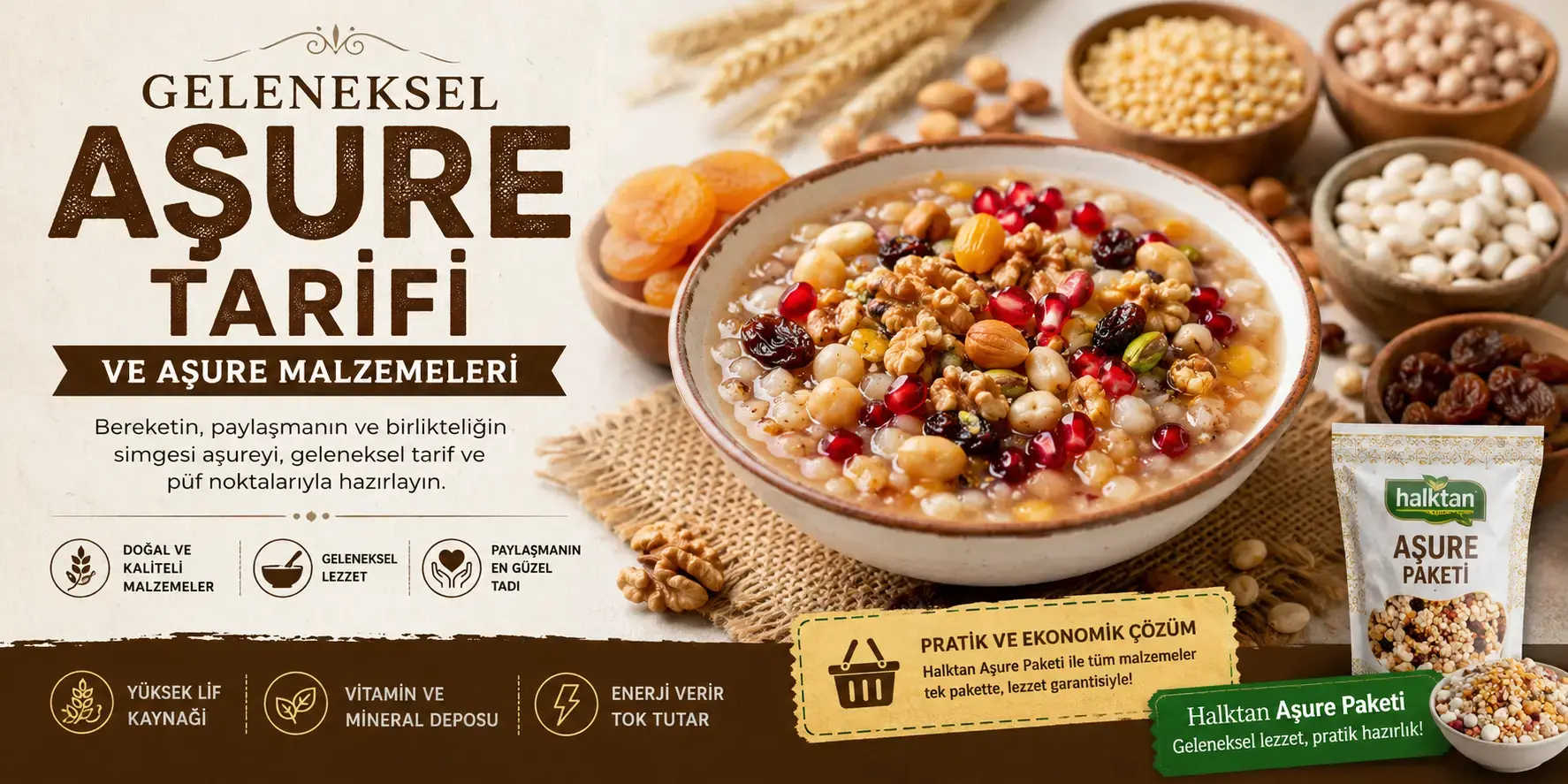 Geleneksel Aşure Tarifi ve Aşure Malzemeleri