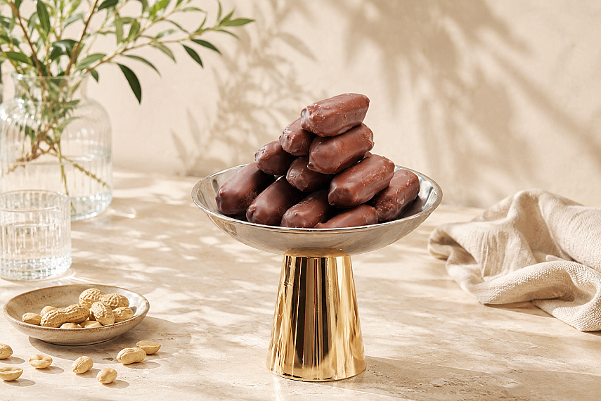 YER FISTIKLI ÇİKOLATA KAPLI HURMA EZMESİ 500 GR. - 2