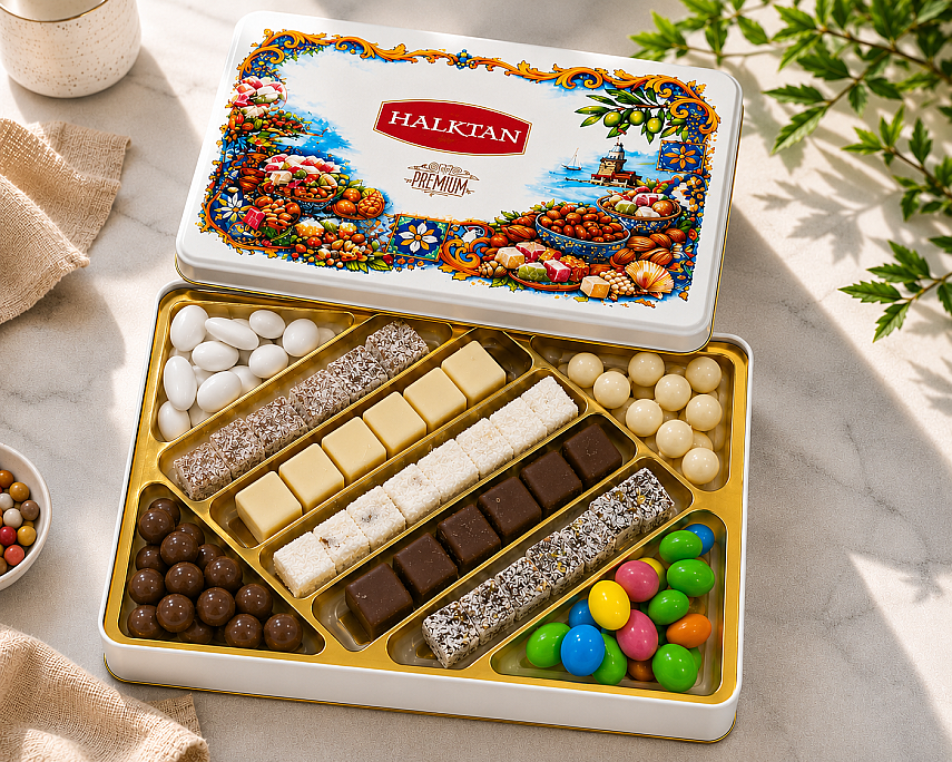 HALKTAN PREMİUM KARIŞIK LOKUM & DRAJE (ÖZEL SERİ) 500 GR. - HALKTAN