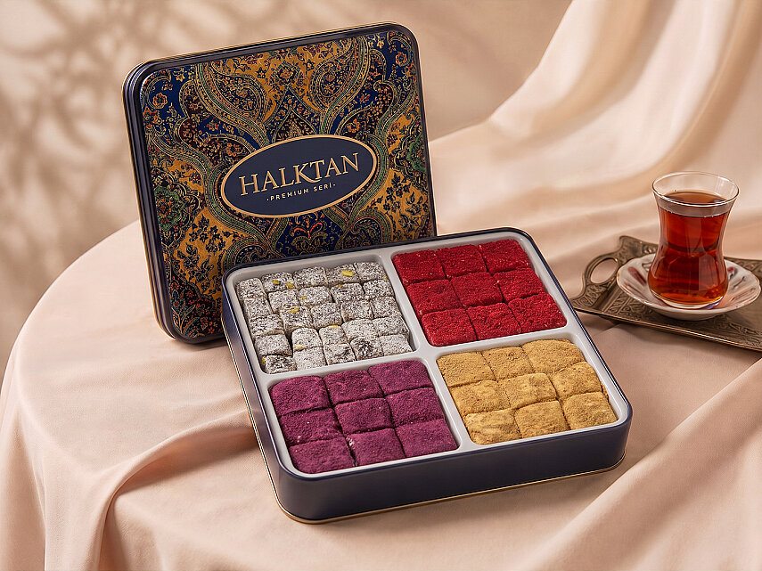 PREMİUM BAKLAVALI FISTIKLI LOKUM KUTUSU 800 GR. - HALKTAN
