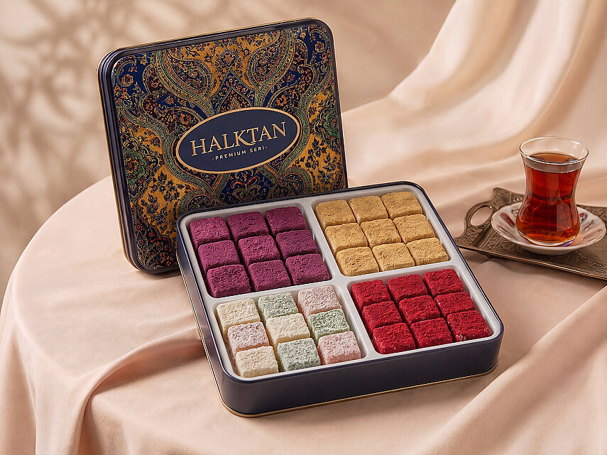 PREMİUM BAKLAVALI MEYVELİ LOKUM KUTUSU 860 GR. - HALKTAN