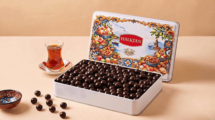 PREMİUM ÇİKOLATALI FINDIKLI BİTTER DRAJE KUTUSU 1500 GR. - HALKTAN