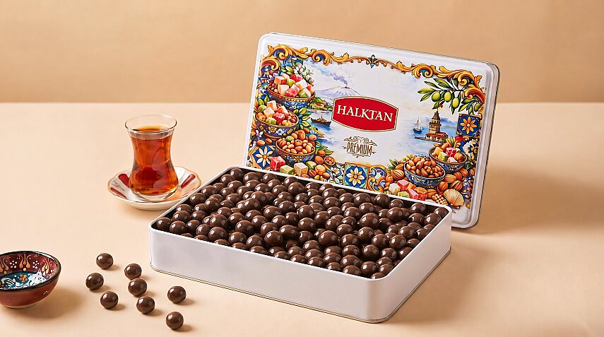 PREMİUM ÇİKOLATALI FINDIKLI SÜTLÜ DRAJE KUTUSU 1500 GR. - 1