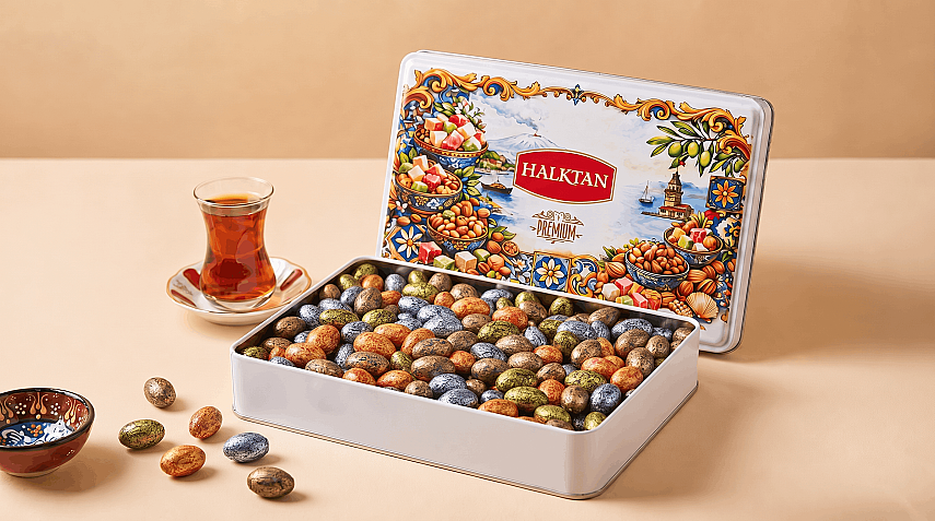 PREMİUM EKSTRA LÜKS BADEM DRAJE KUTUSU 1500 GR. - HALKTAN