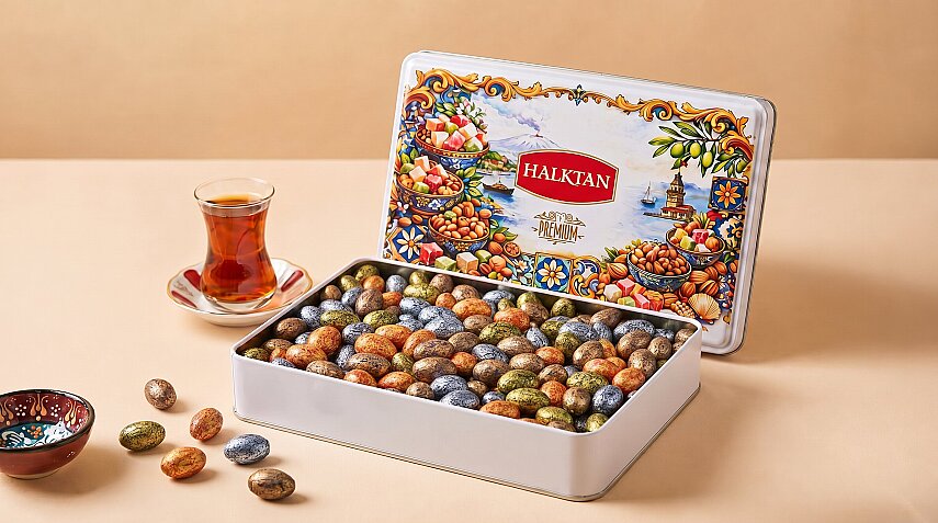 PREMİUM EKSTRA LÜKS BADEM DRAJE KUTUSU 1500 GR. - HALKTAN