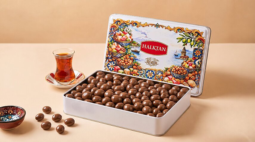 PREMİUM SÜTLÜ BİSKÜVİLİ DRAJE KUTUSU 1500 GR. - HALKTAN